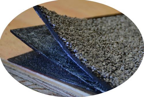 Torch Down Roofing for Commercial Rubber Roofs - 2 rubber membranes with a fiber base.