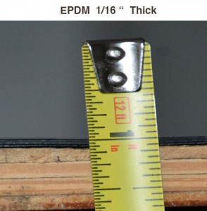 EPDM rubber thickness measured a 1/8