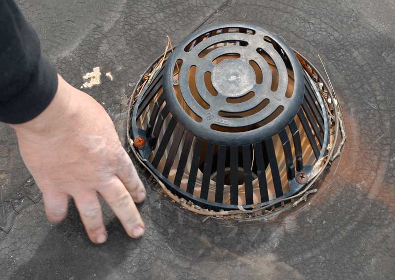 Plastic roof drain strainers not a good idea