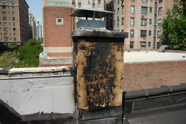 Chimney leak repair on a Brownstone Building Manhattan