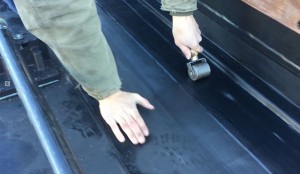 Cover tape being rolled out.