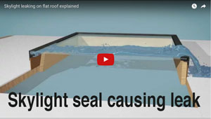 Cracked skylight seal causing leaks - watch this 3d animated video to see where a skylight can leak