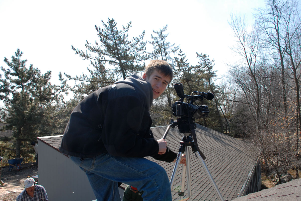 Erik behind the camera for videos Erik behind the camera for videos on a roof