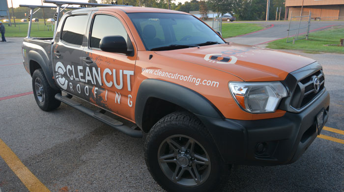 Clean Cut roofing Truck - The Installation of flat roofs Clean Cut Roofing - Trucks to Install flat roofs over commercial and Residential roofs