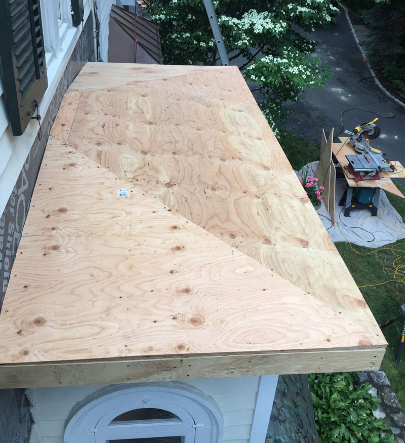 Andre Ferreira Installing plywood on roof